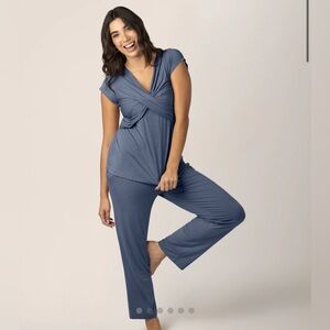 Kindred Bravely Slate Blue Women’s Davy Maternity & Nursing Pajama Set Medium